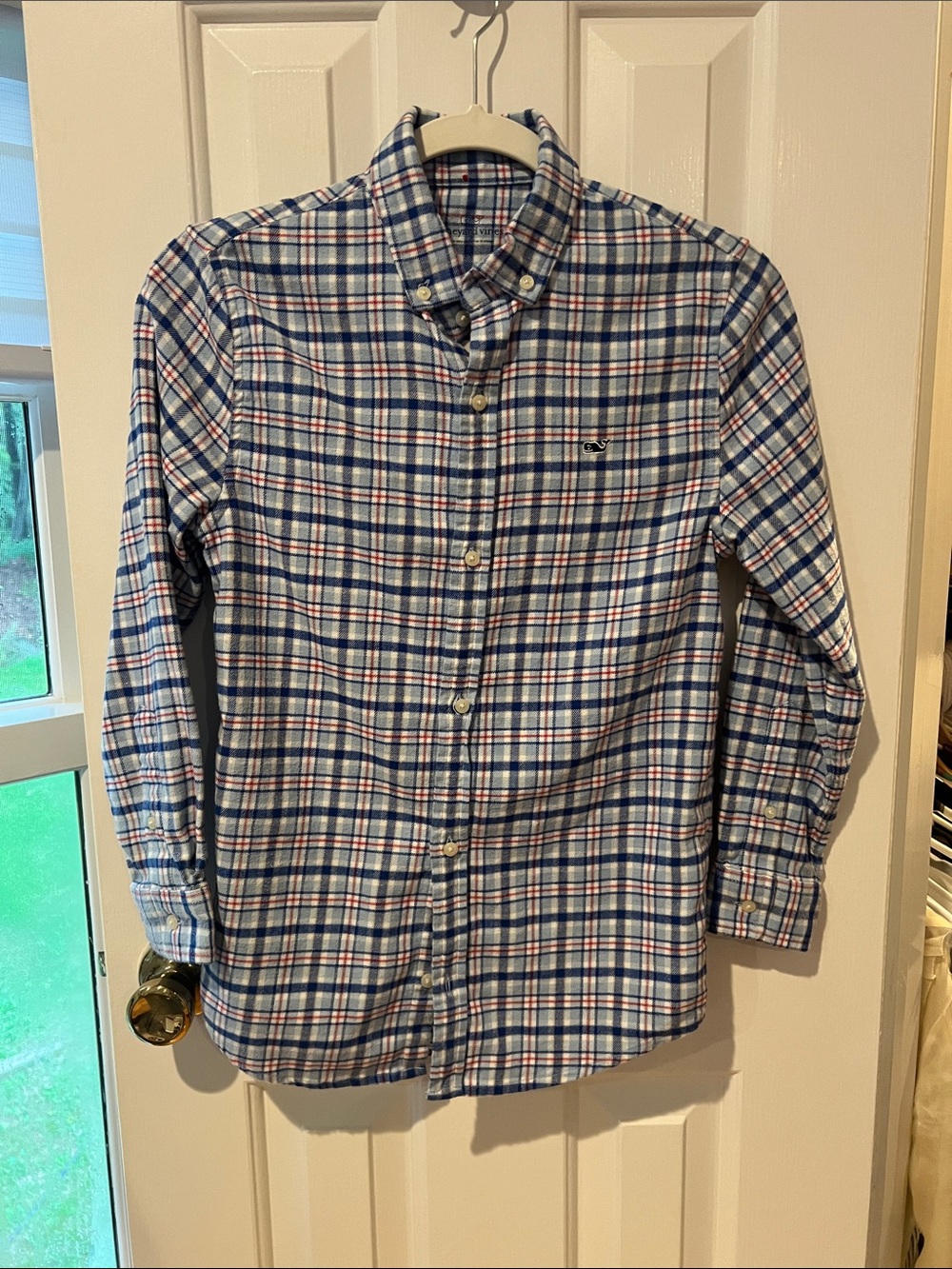 Vineyard Vines Boys' Plaid Button-Down Shirt in Blue, White & Red